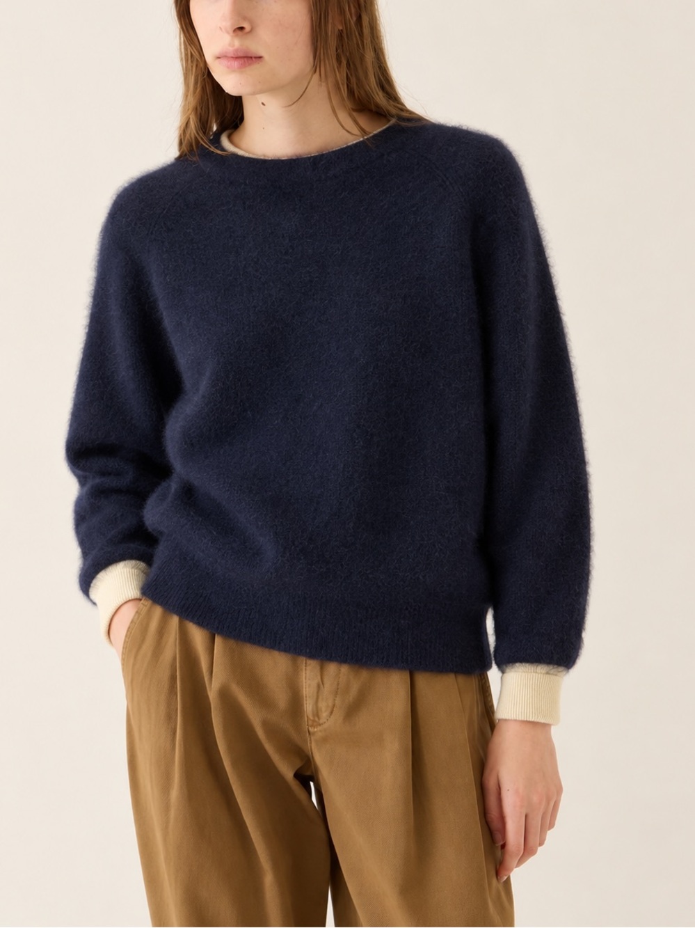 Demylee Wool Raccoon Fuzzy Soft Pullover Sweater